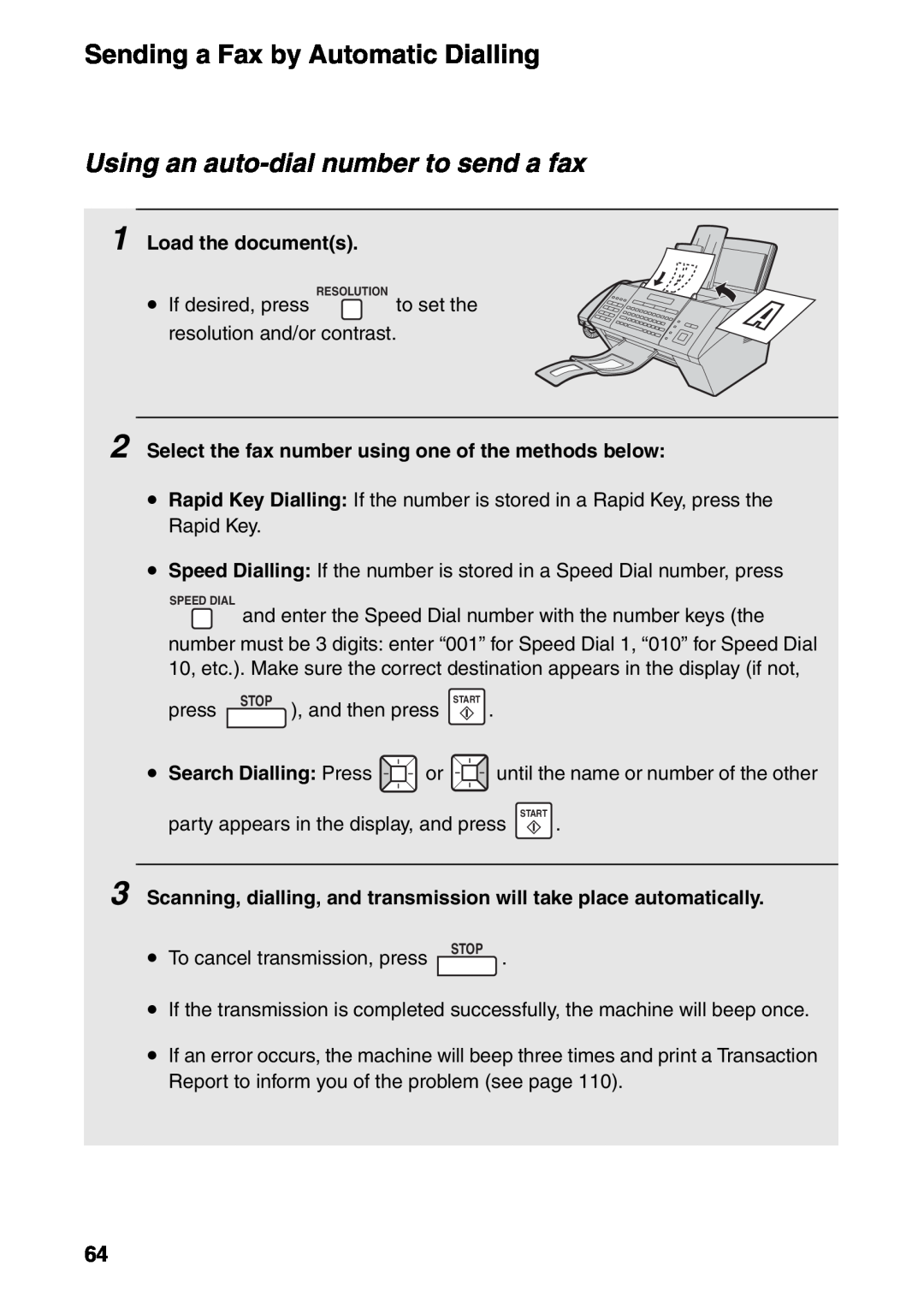 Sharp FO-IS115N operation manual Using an auto-dial number to send a fax 