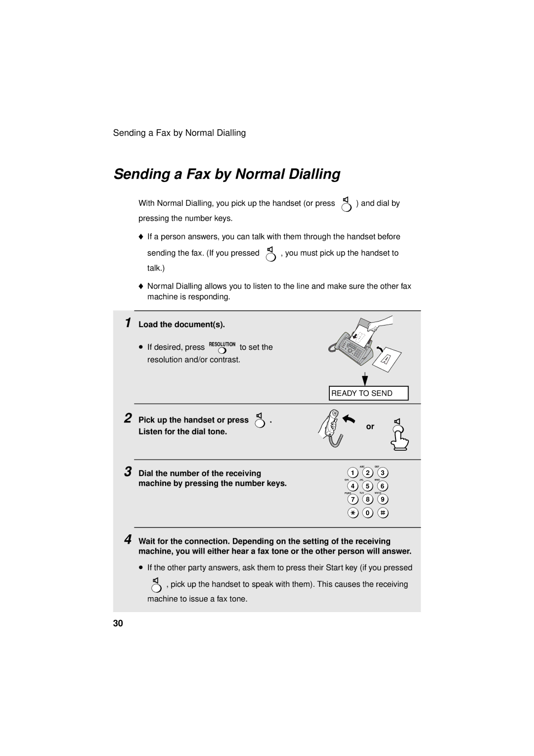 Sharp FO-P610/FO-P630 operation manual Sending a Fax by Normal Dialling 