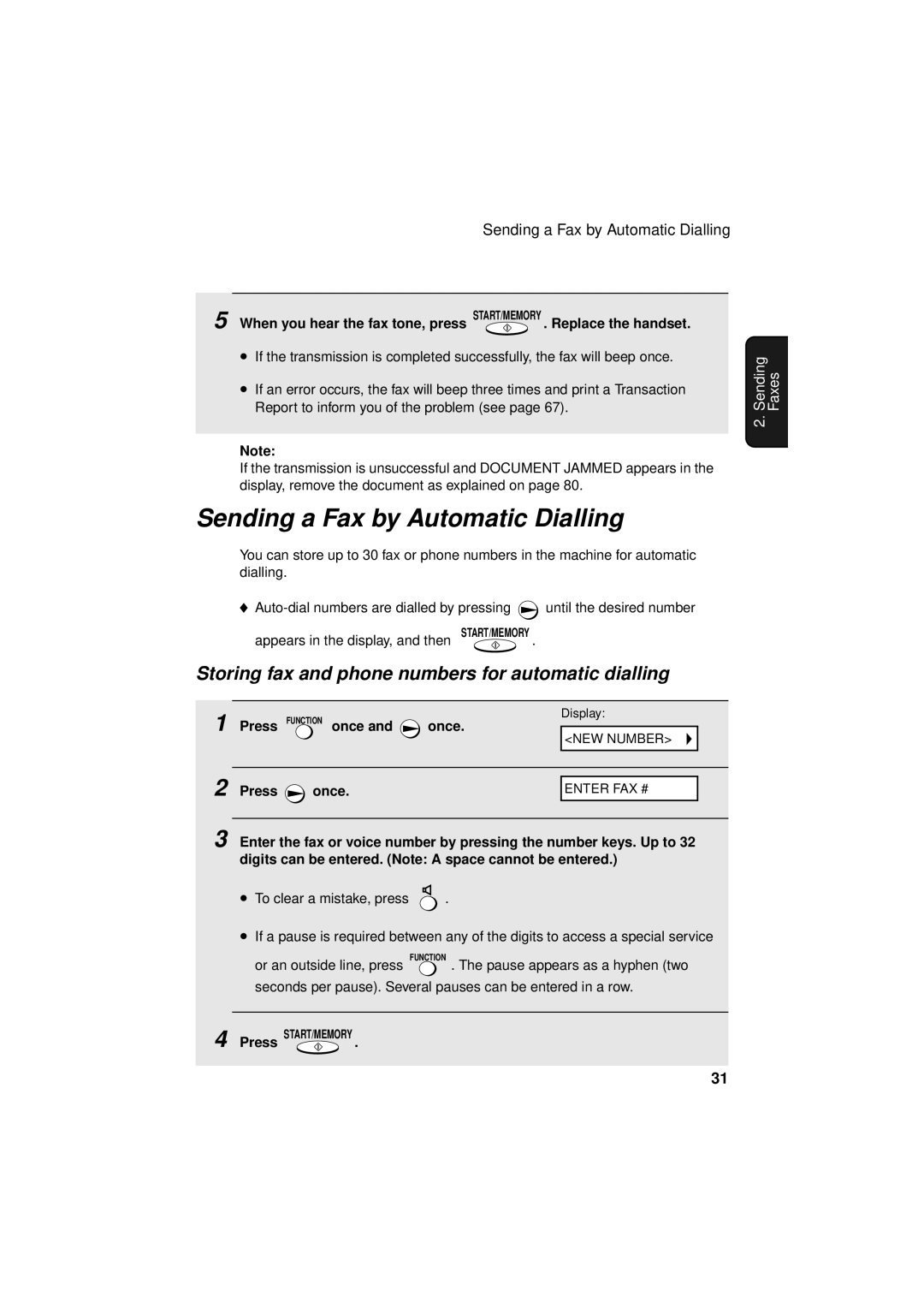 Sharp FO-P610/FO-P630 Sending a Fax by Automatic Dialling, Storing fax and phone numbers for automatic dialling 