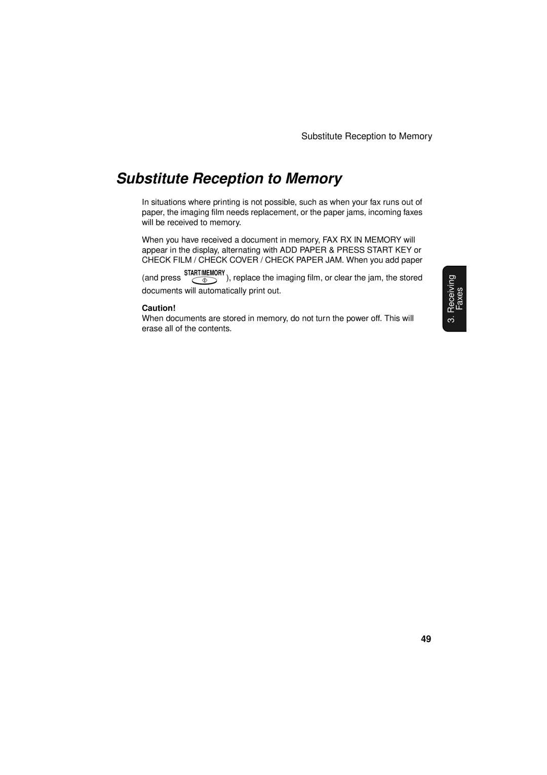 Sharp FO-P610/FO-P630 operation manual Substitute Reception to Memory 