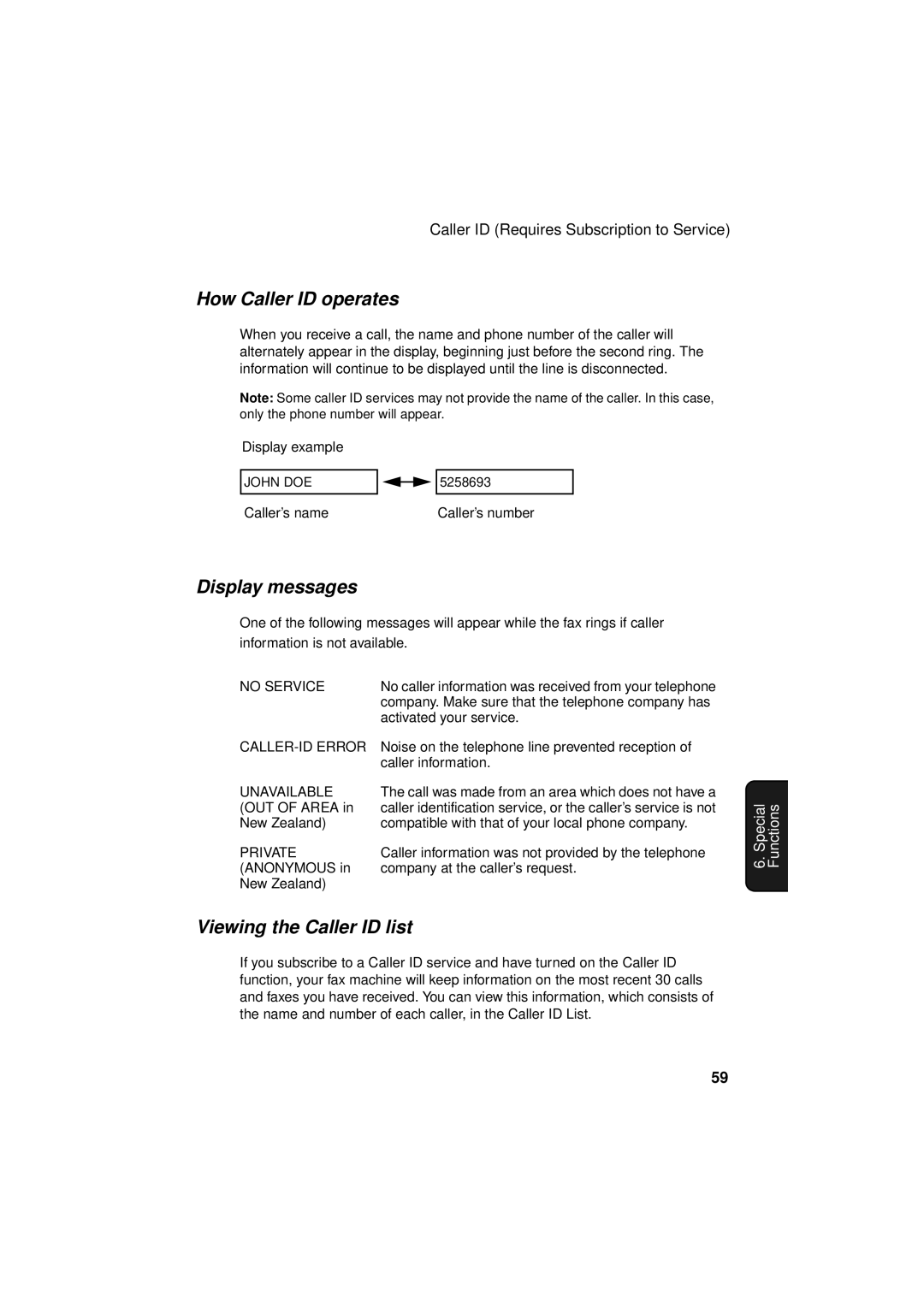 Sharp FO-P610/FO-P630 operation manual How Caller ID operates, Display messages, Viewing the Caller ID list 