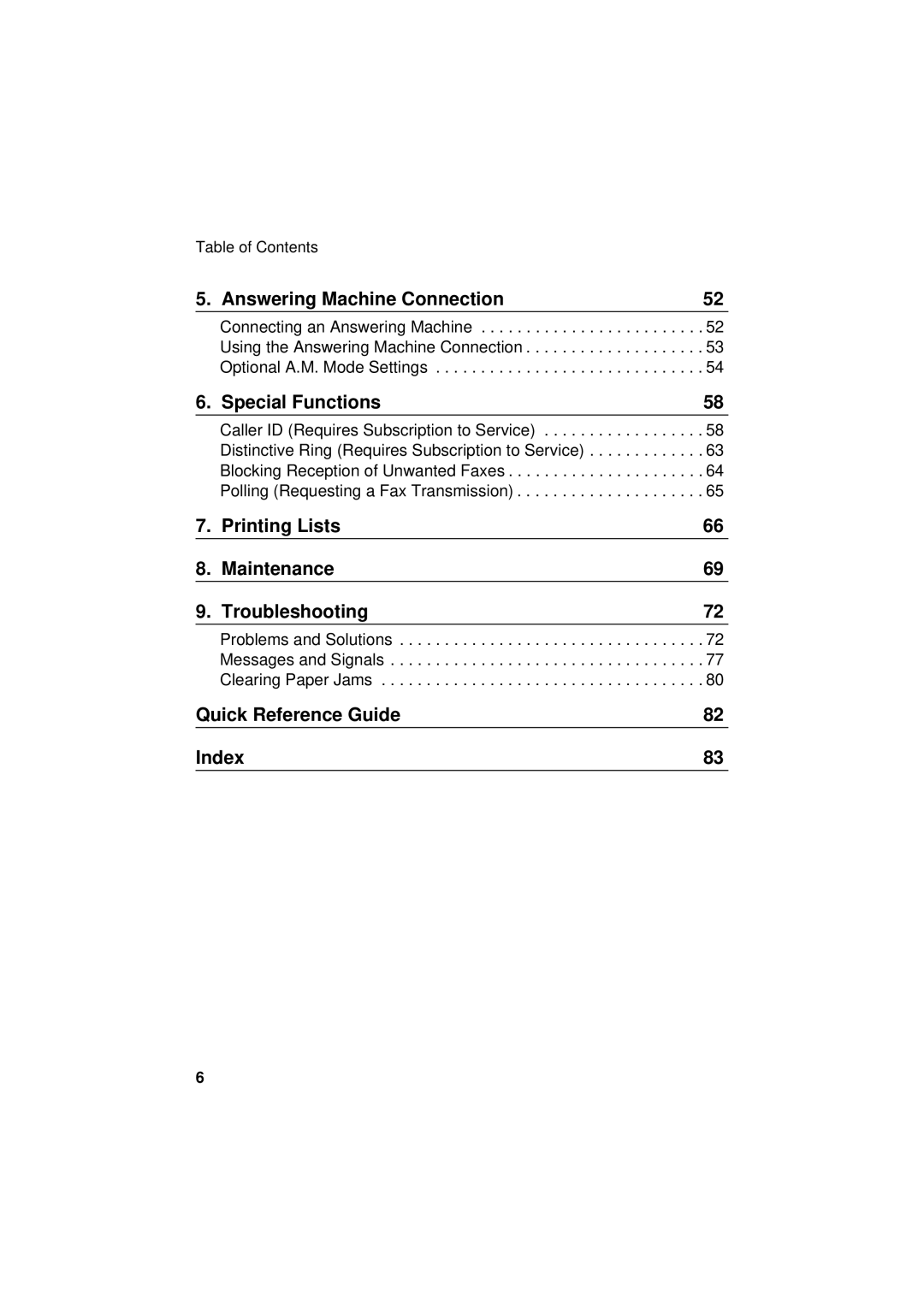 Sharp FO-P610/FO-P630 operation manual Printing Lists Maintenance Troubleshooting 