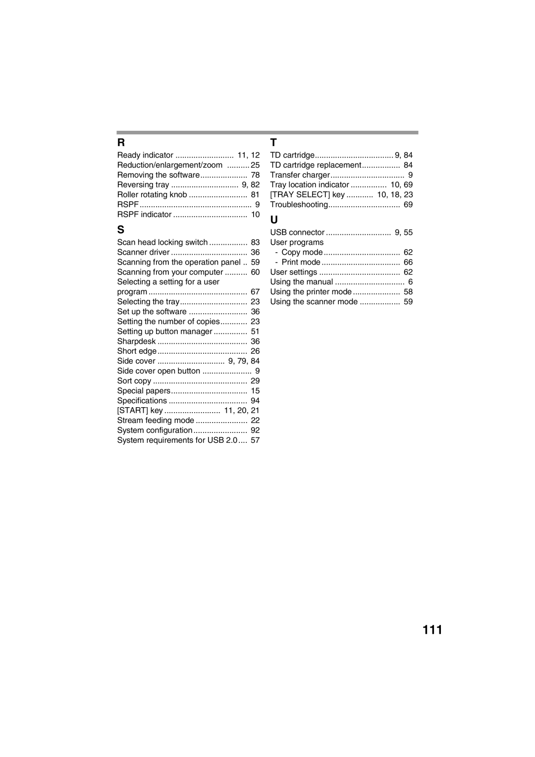 Sharp FODC550 operation manual 111 