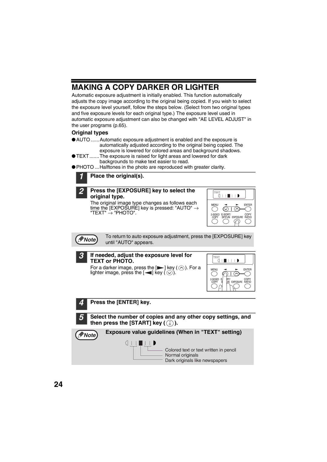 Sharp FODC550 operation manual Making a Copy Darker or Lighter 