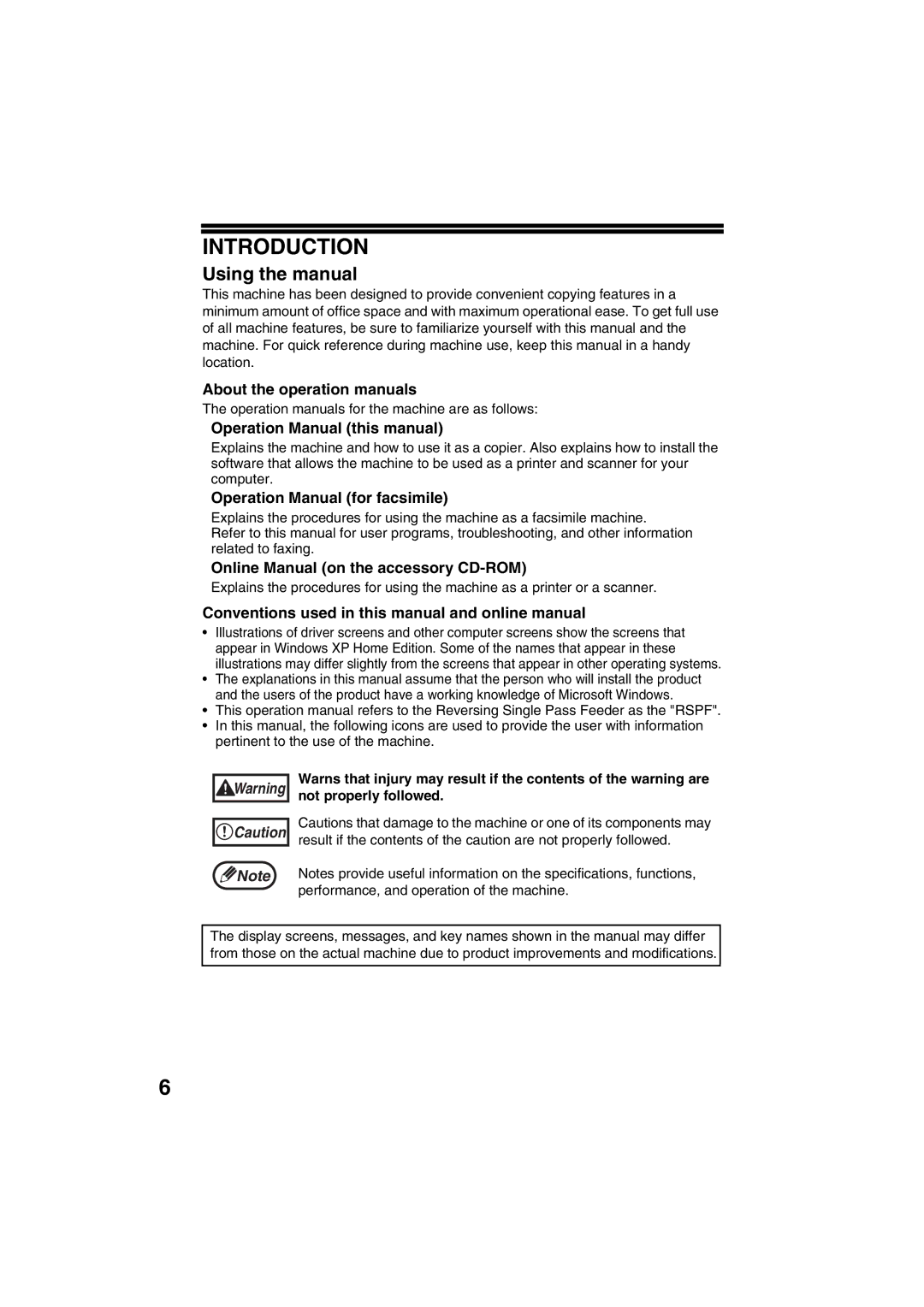 Sharp FODC550 operation manual Introduction, Using the manual, Online Manual on the accessory CD-ROM 