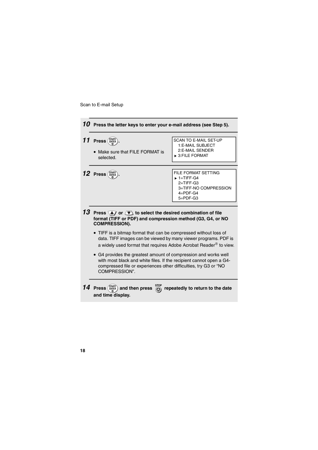 Sharp FONS2 operation manual Press the letter keys to enter your e-mail address see Step, Then press, Time display 