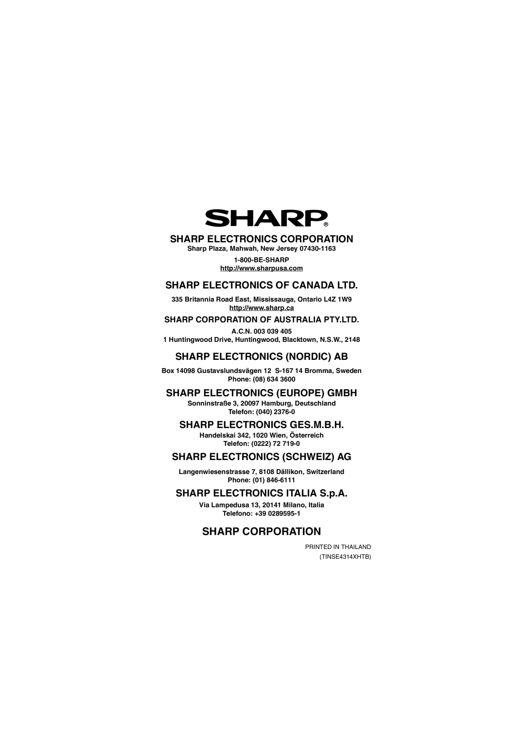 Sharp FONS2 operation manual Sharp Corporation 