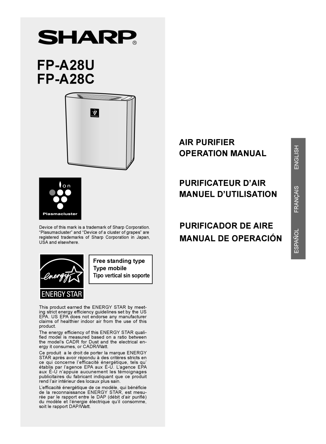 Sharp operation manual FP-A28U FP-A28C 