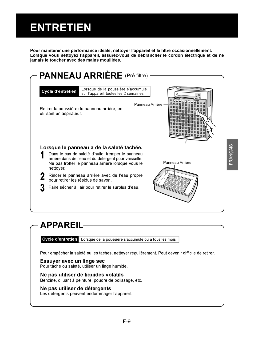 Sharp FP-A28C, FP-A28U operation manual Entretien, Appareil 