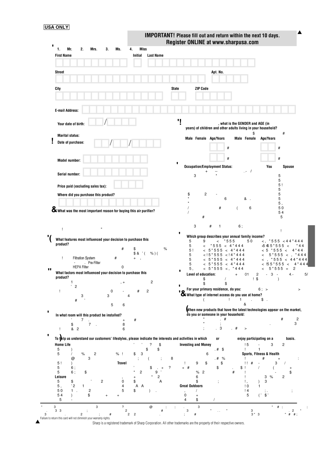 Sharp FP-A28C, FP-A28U operation manual V 0 