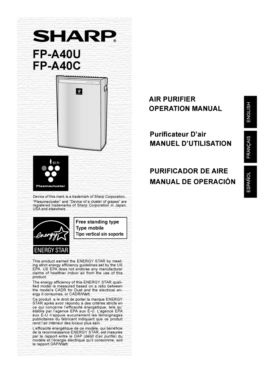 Sharp FP-A40UW operation manual FP-A40U FP-A40C 