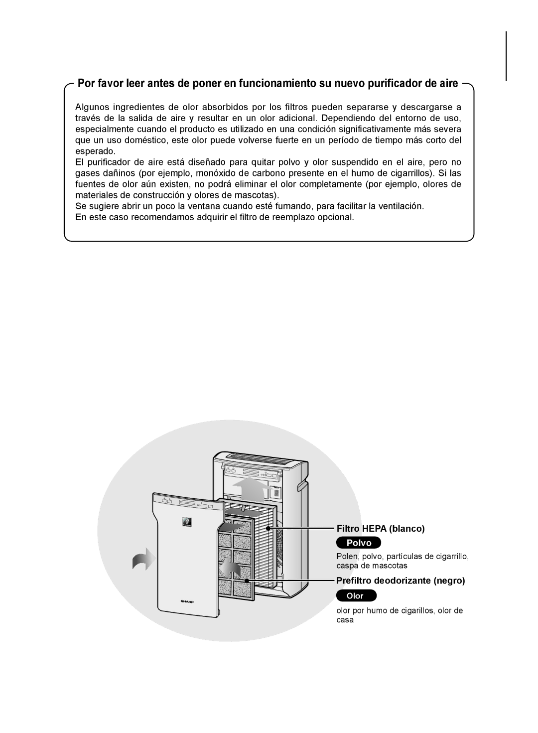 Sharp FP-A60U, FP-A80UW operation manual Polvo 