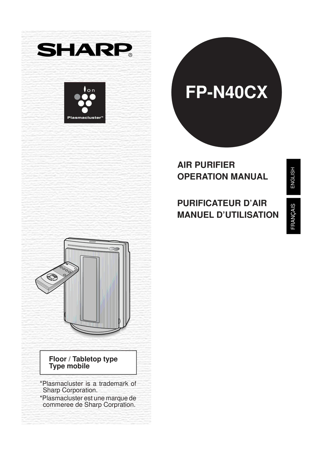 Sharp FP-N40CX operation manual Floor / Tabletop type Type mobile 