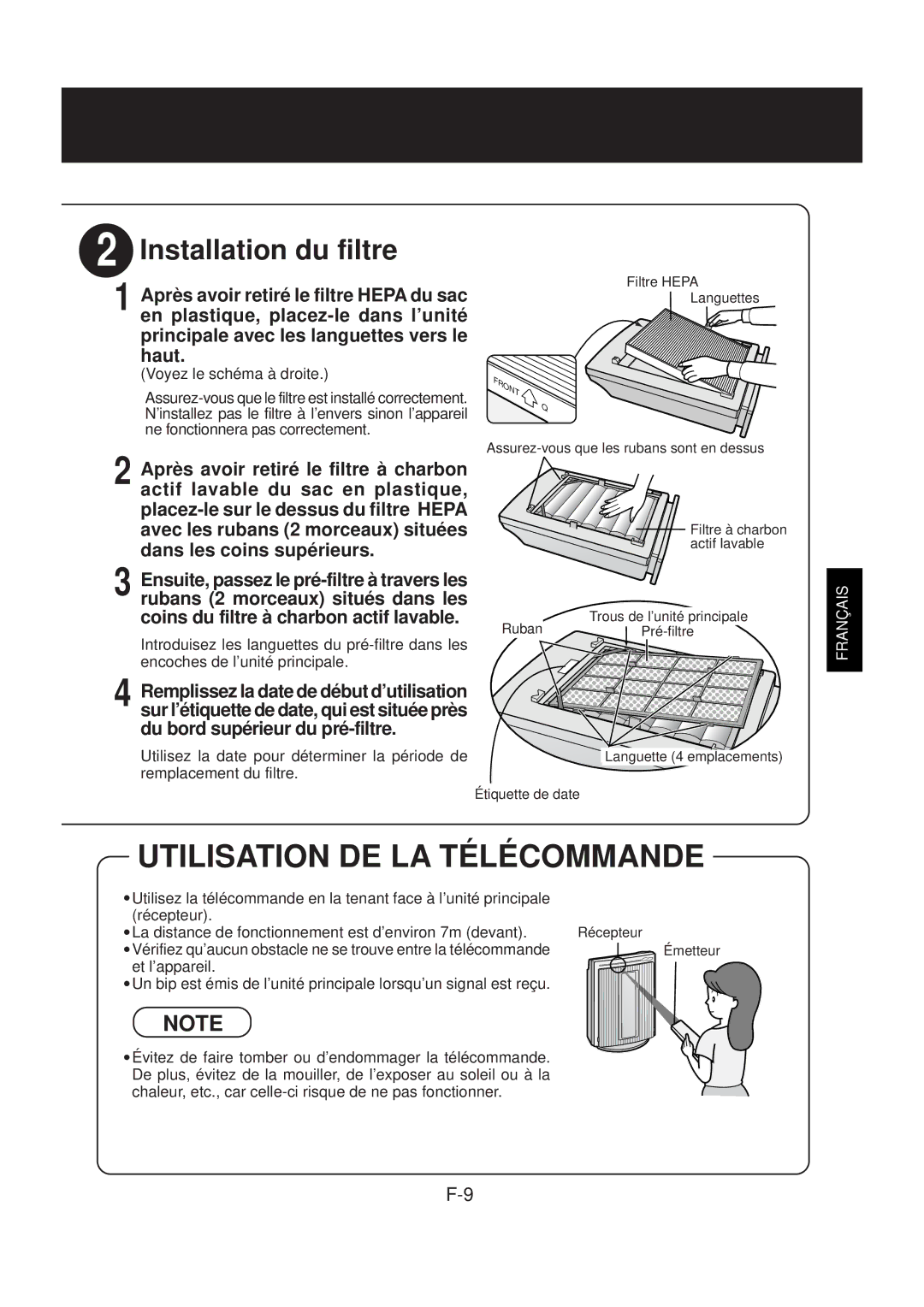 Sharp FP-N40CX Utilisation DE LA Télécommande, Dans les coins supérieurs, Utilisez la date pour déterminer la période de 