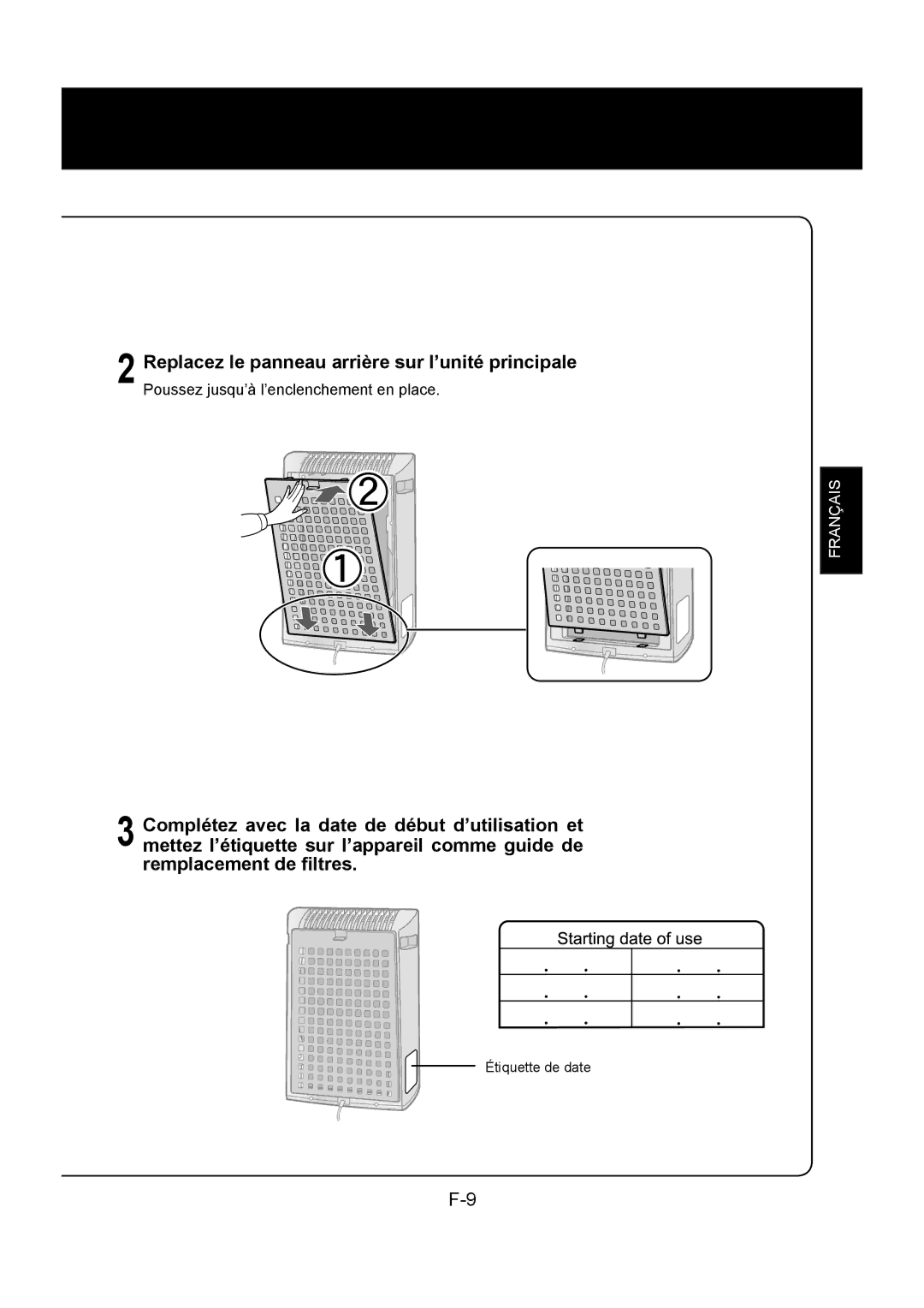 Sharp FP-P30U operation manual Étiquette de date 