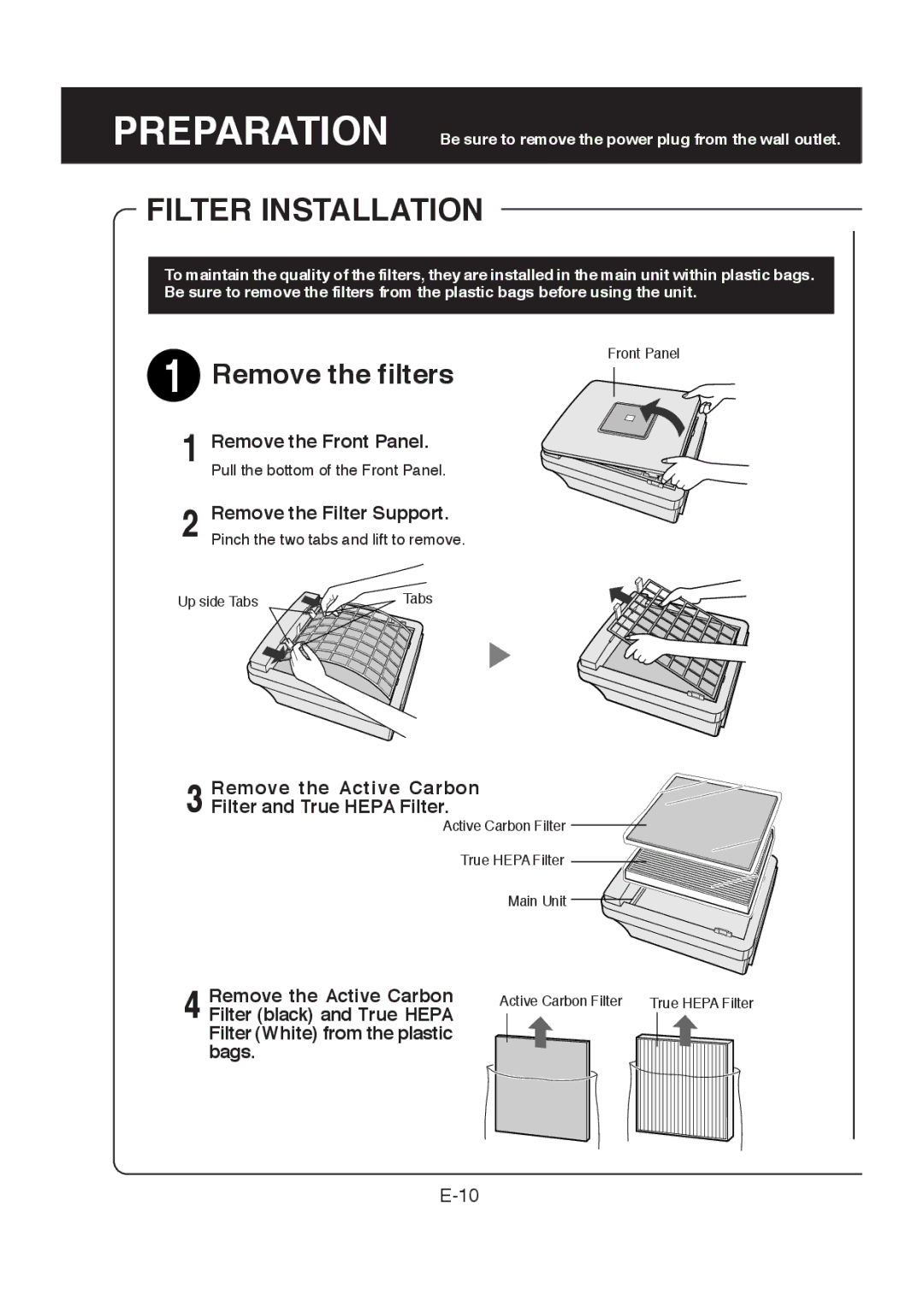 Sharp FP-R30CX operation manual Filter Installation 