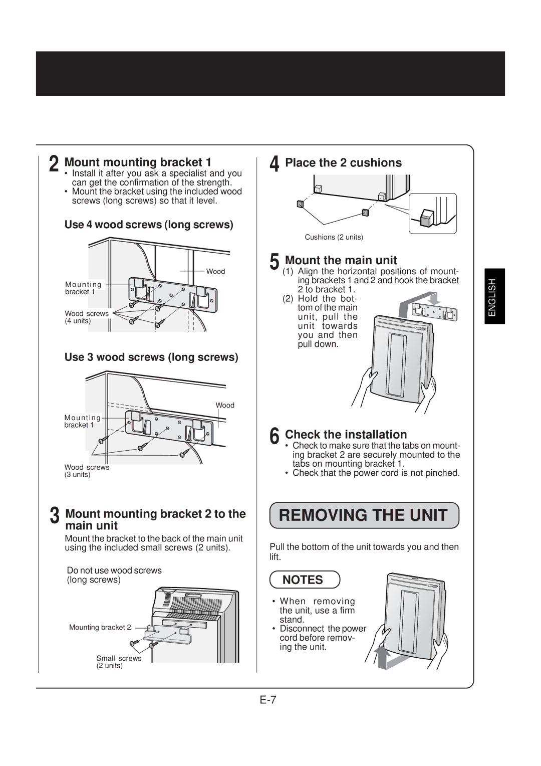 Sharp FU-40SE operation manual Removing the Unit 