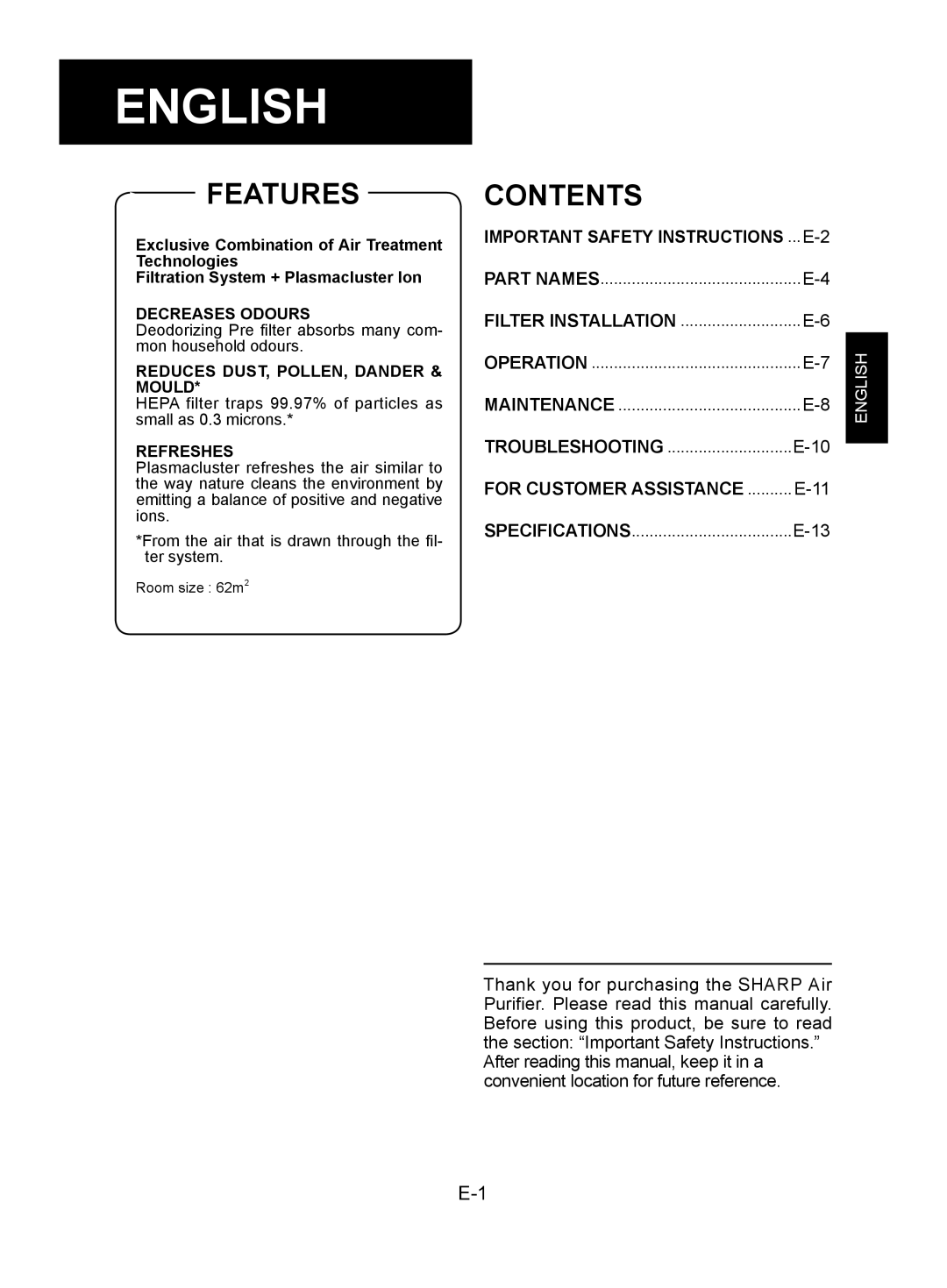 Sharp FU-A80J operation manual English 