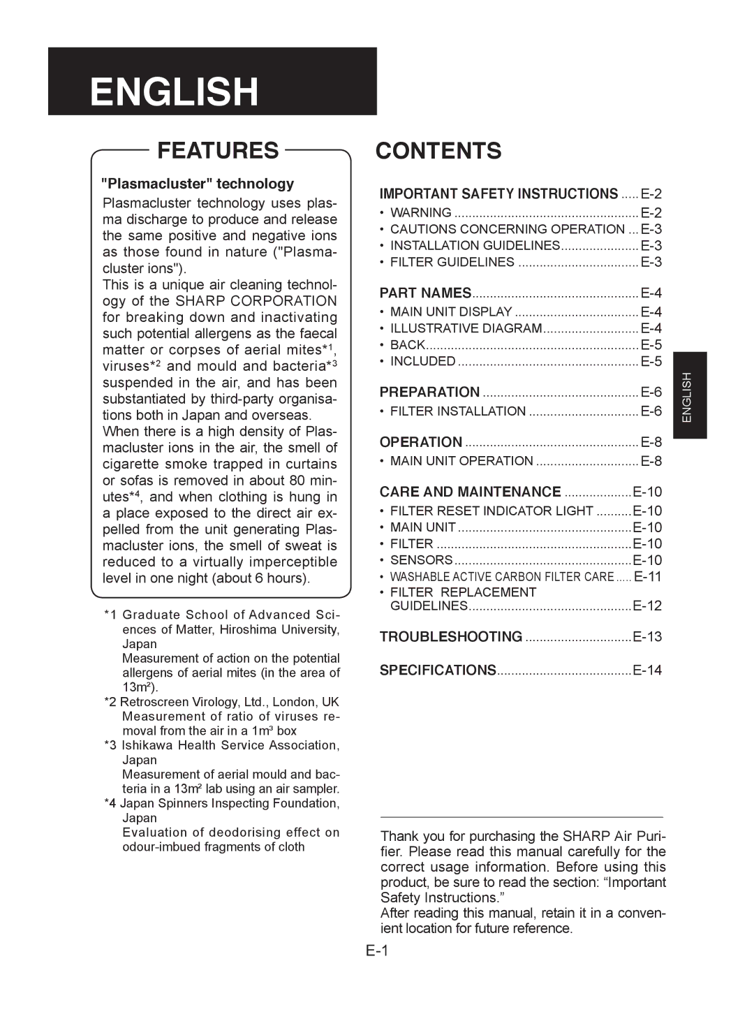 Sharp FU-W53J operation manual English 