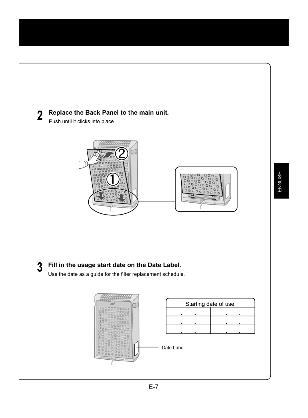 Sharp FU-Z31E operation manual Replace the Back Panel to the main unit 