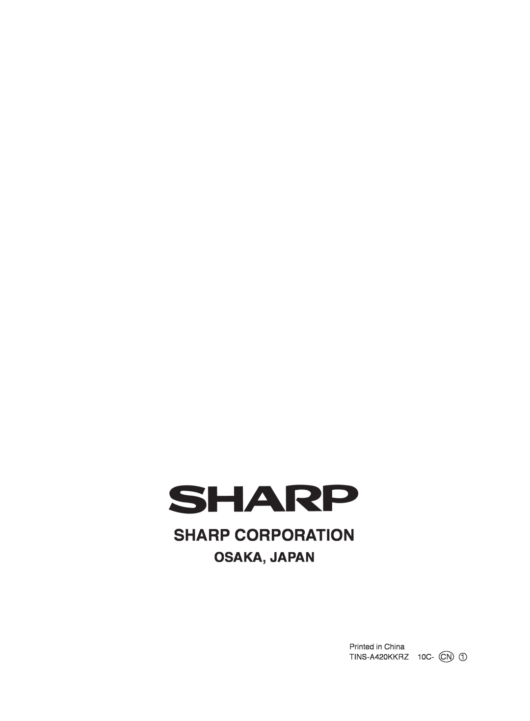 Sharp FU-Z31E operation manual Sharp Corporation, Osaka, Japan 