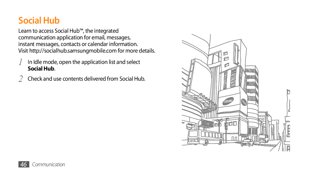 Sharp GT-I9000 user manual Social Hub 