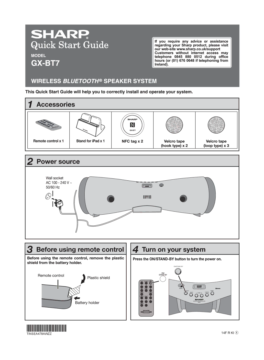 Sharp GX-BT7 manual TINSEA478AWZZ 