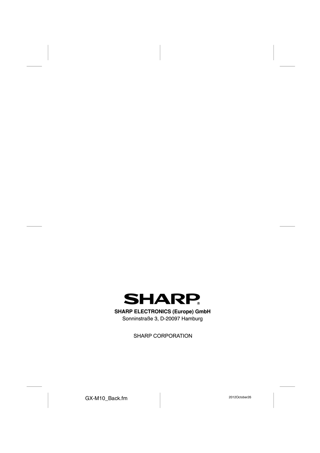 Sharp GX-M10H(OR), GX-M10H(RD) operation manual GX-M10Back.fm 