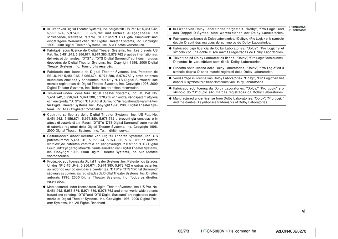 Sharp HT-CN400DVH operation manual 0304 