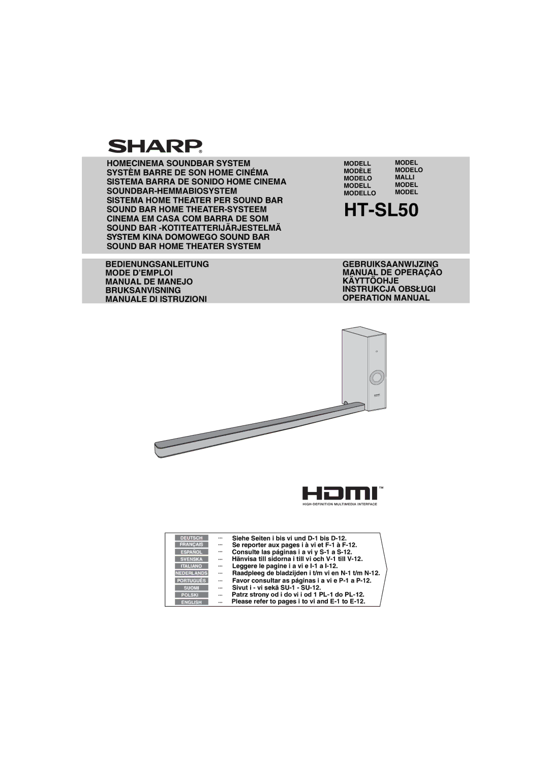 Sharp HT-SL50 operation manual 