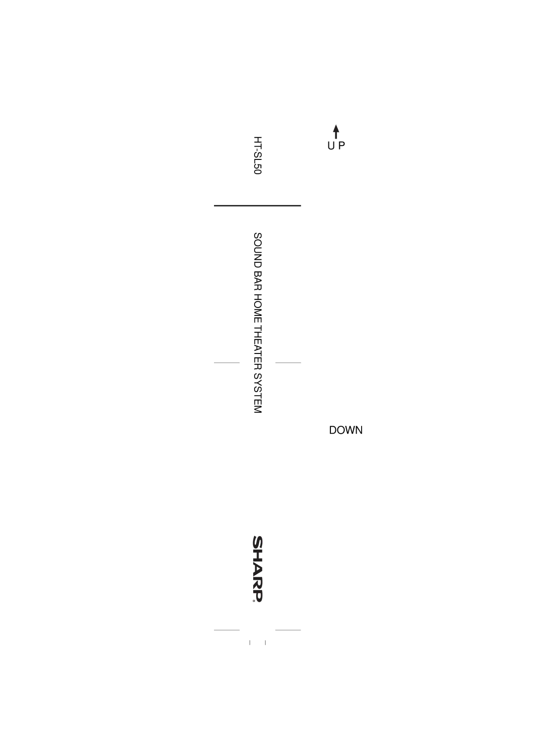 Sharp HT-SL50 operation manual Down 