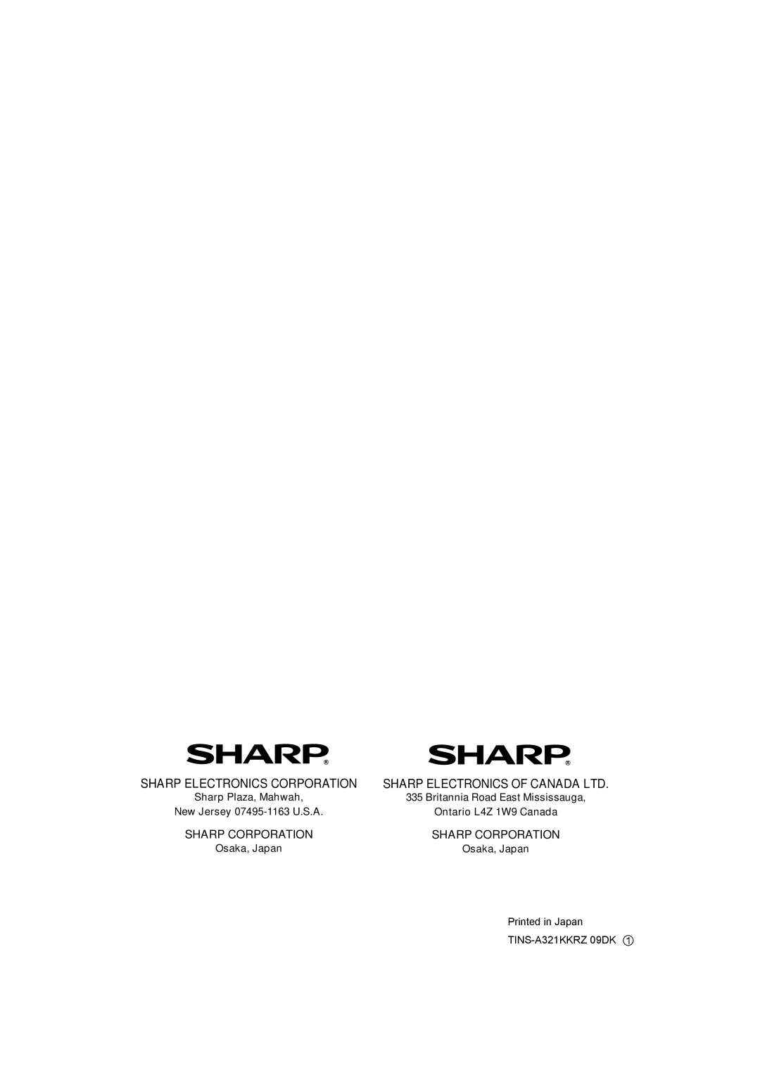 Sharp IG-A40U operation manual Sharp Corporation 