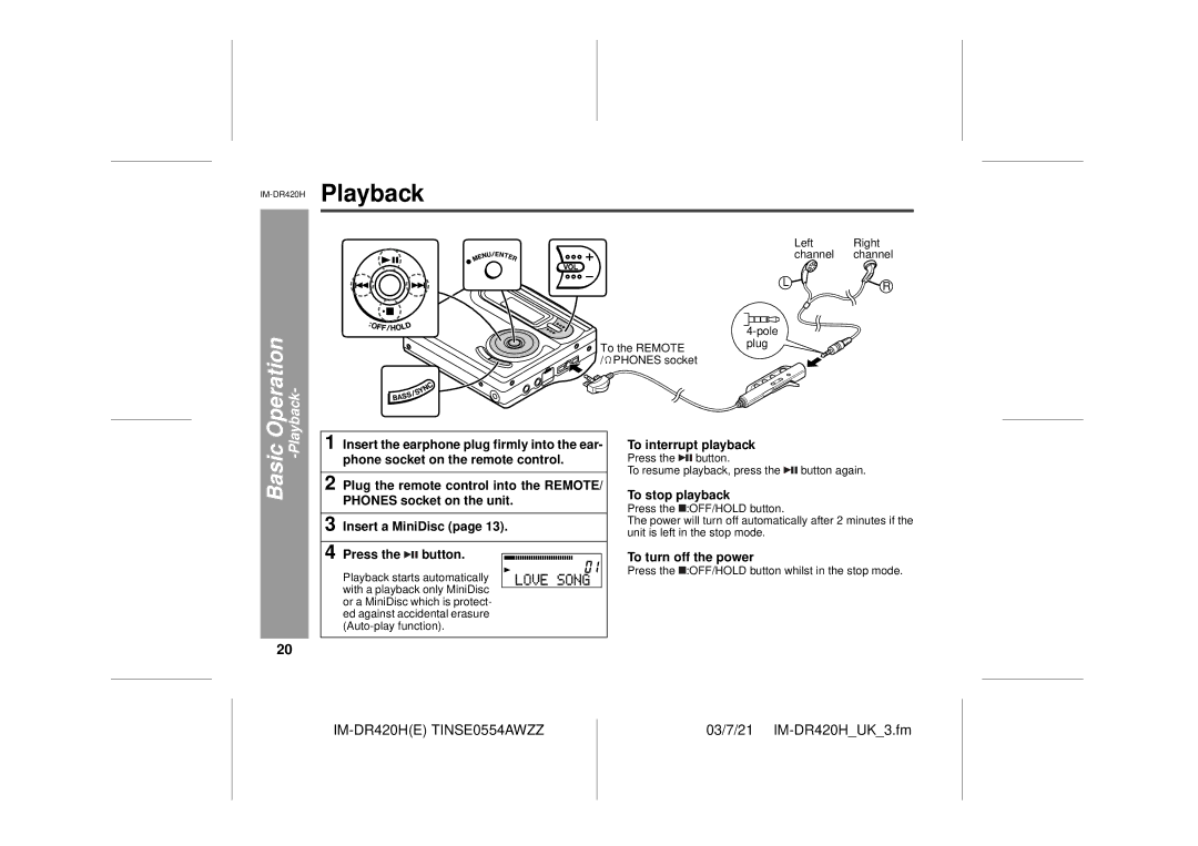 Sharp IM-DR420H operation manual Playback, Basic 