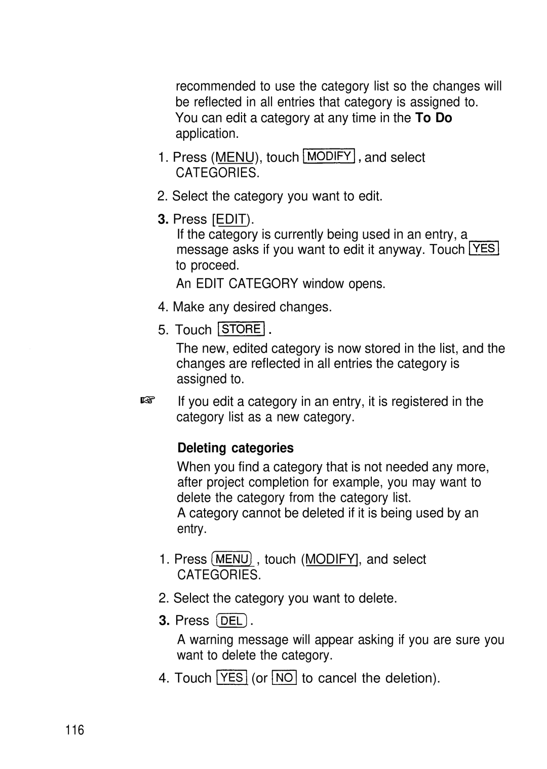 Sharp IQ-8920, IQ-8900 manual Deleting categories 