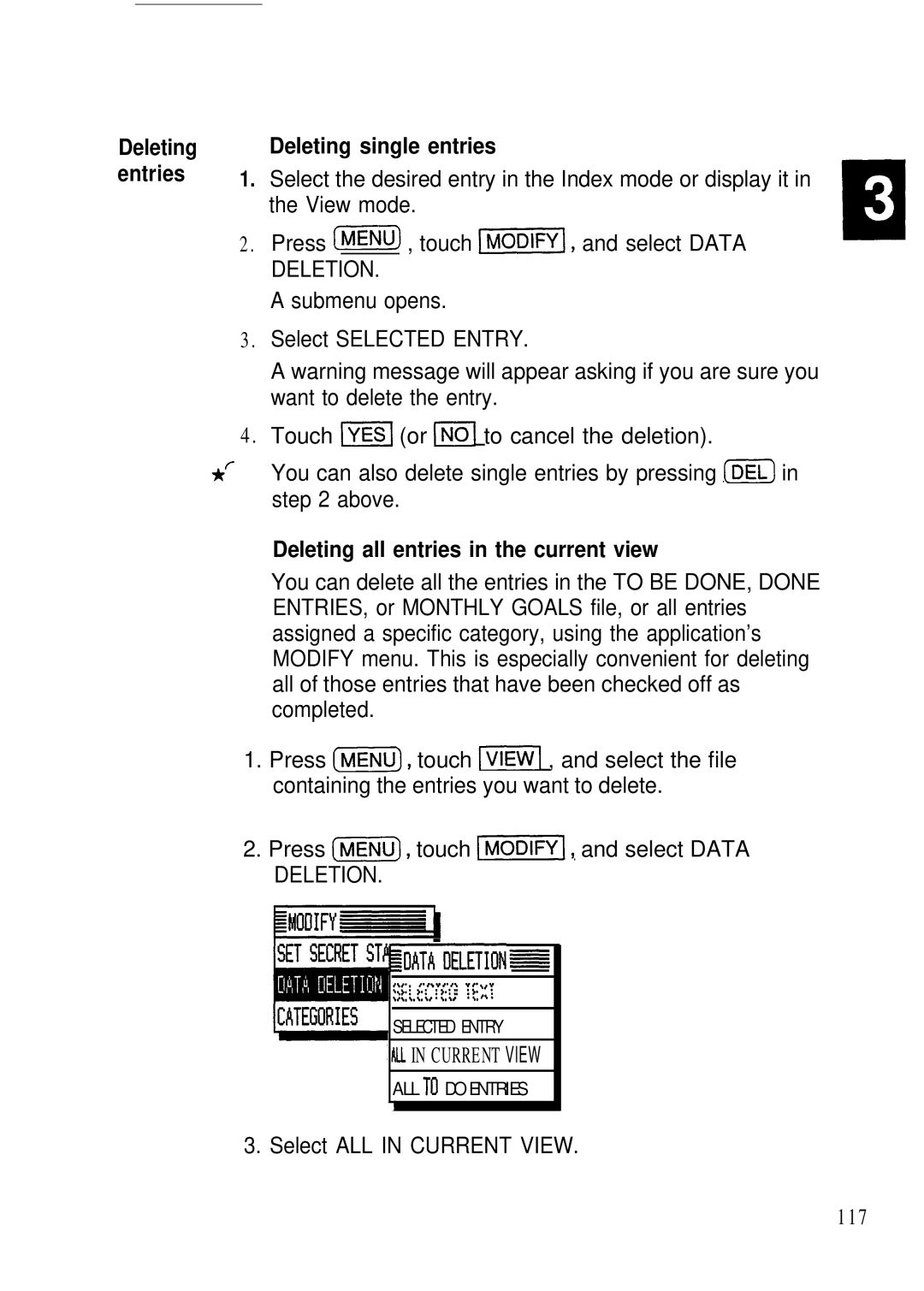 Sharp IQ-8900, IQ-8920 manual Deleting all entries in the current view, Select ALL in Current View 