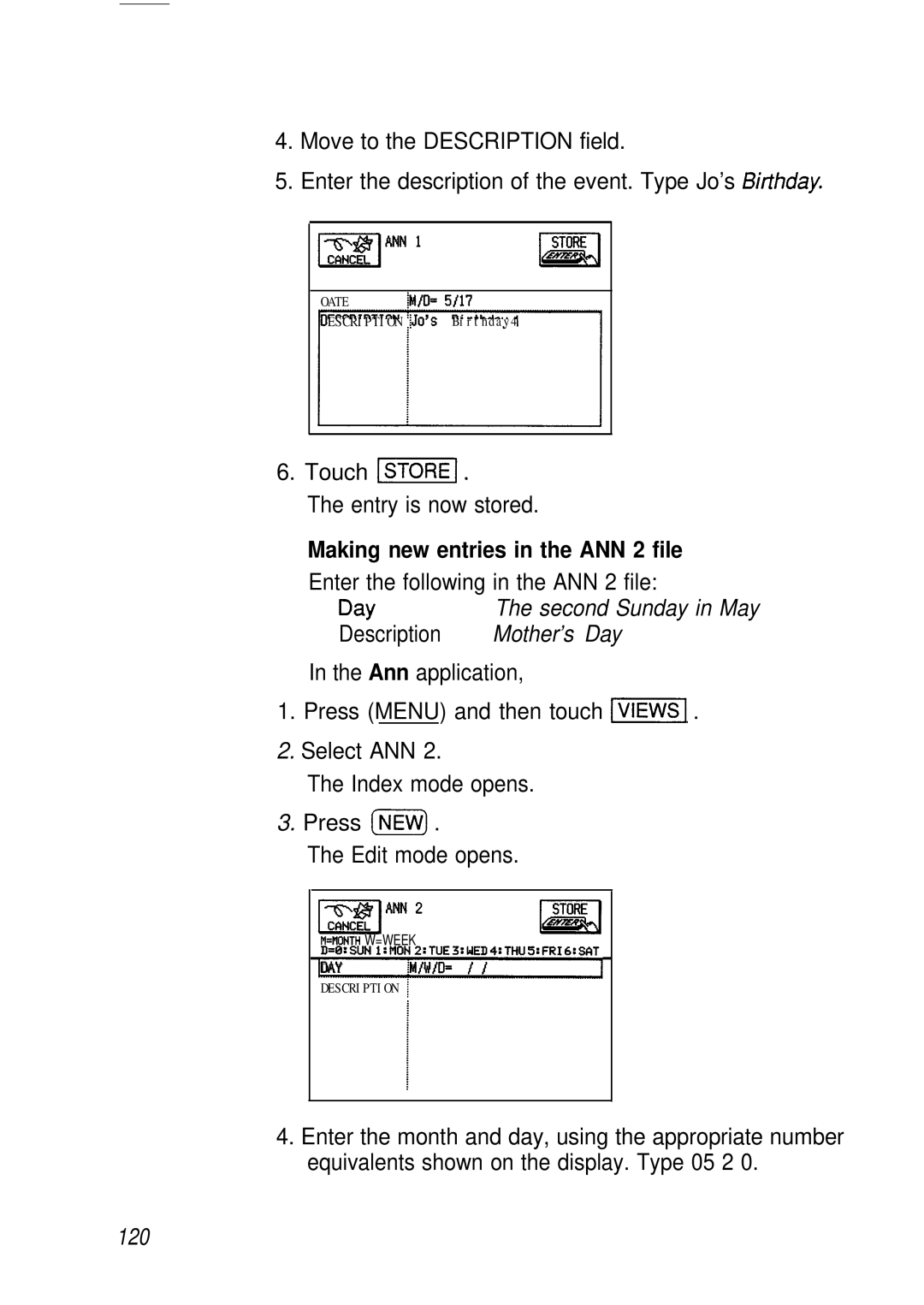 Sharp IQ-8920, IQ-8900 manual Making new entries in the ANN 2 file, Enter the following in the ANN 2 file 