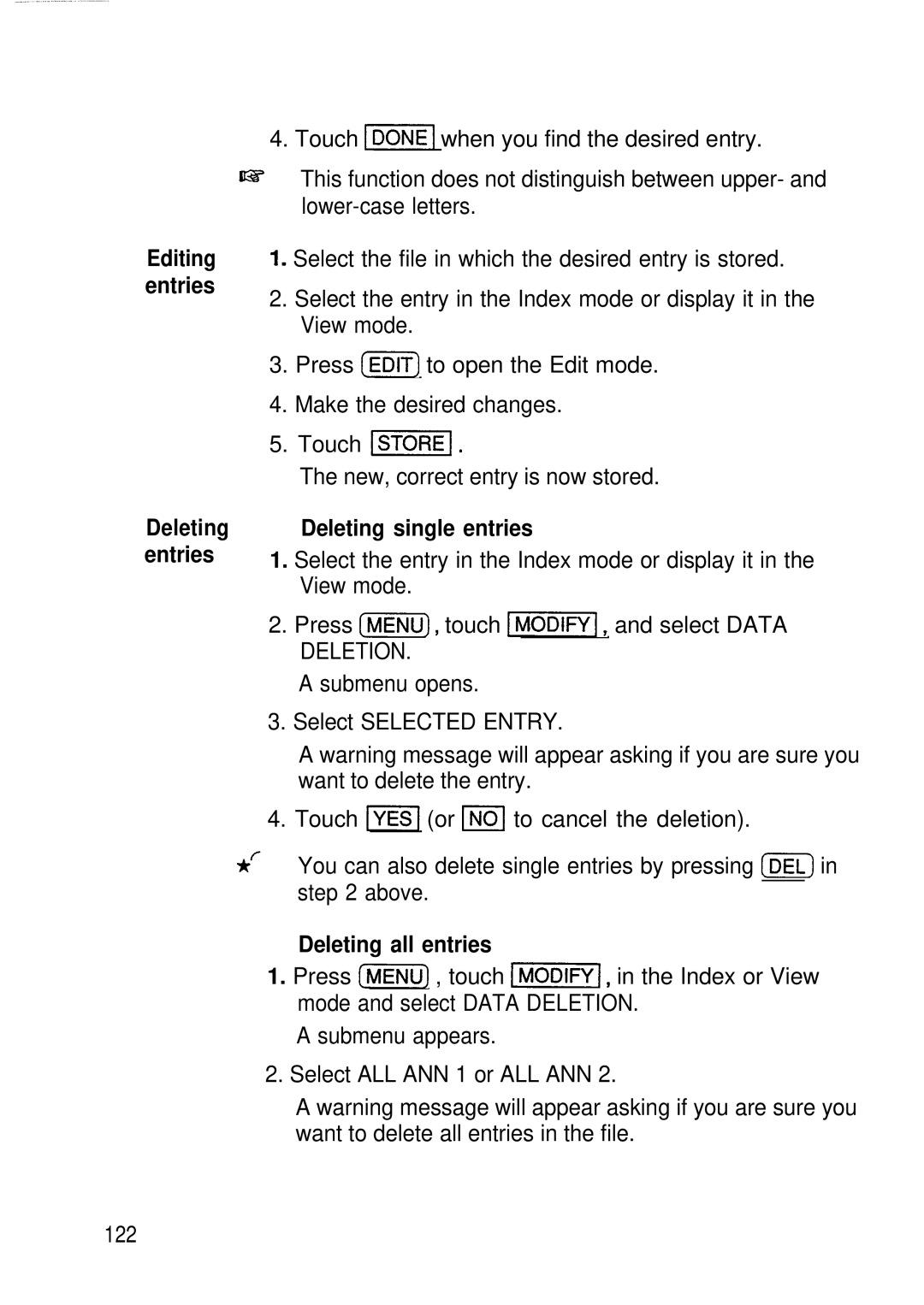 Sharp IQ-8920, IQ-8900 manual Deleting entries 