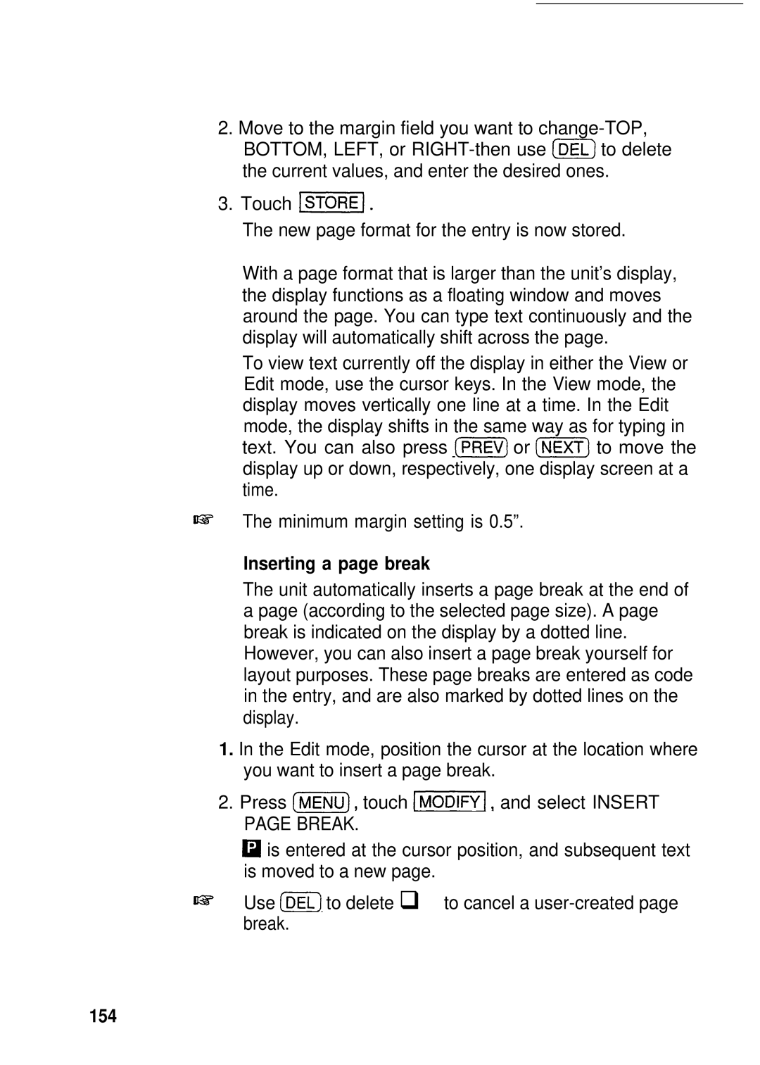 Sharp IQ-8920, IQ-8900 manual Inserting a page break, 154 