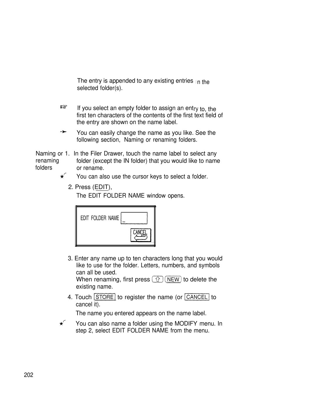 Sharp IQ-8920, IQ-8900 manual Renaming, Folders, Edit Folder Name, 202 