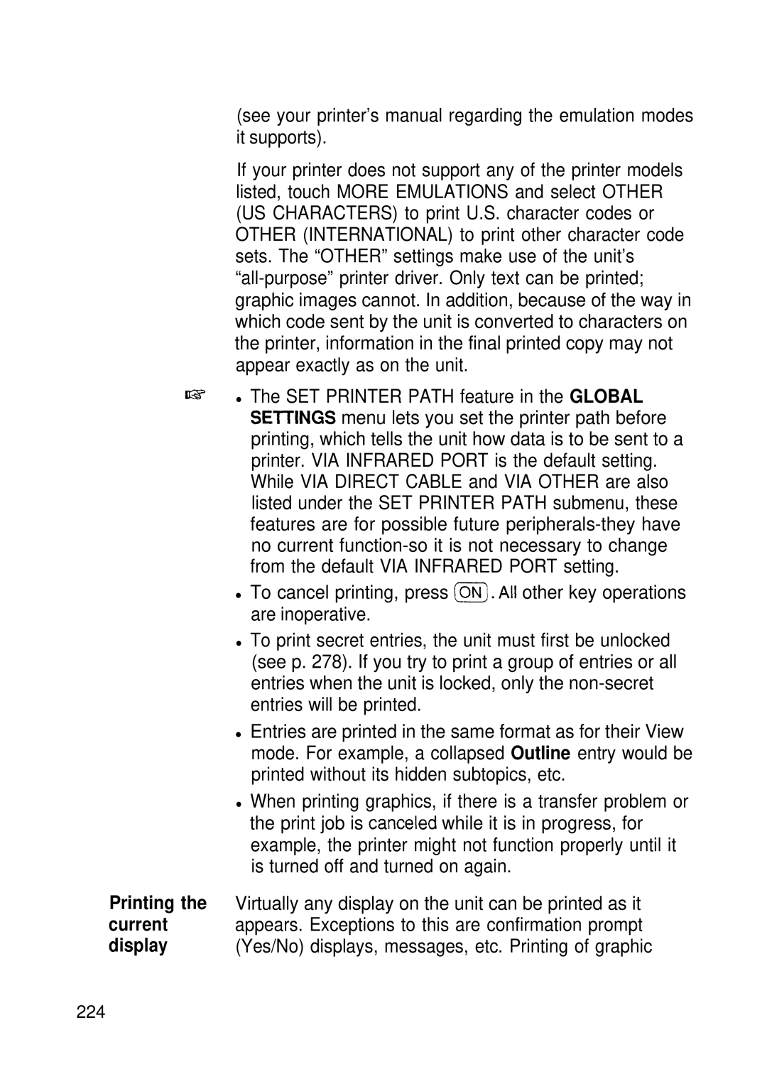 Sharp IQ-8920, IQ-8900 manual Printing the current display 