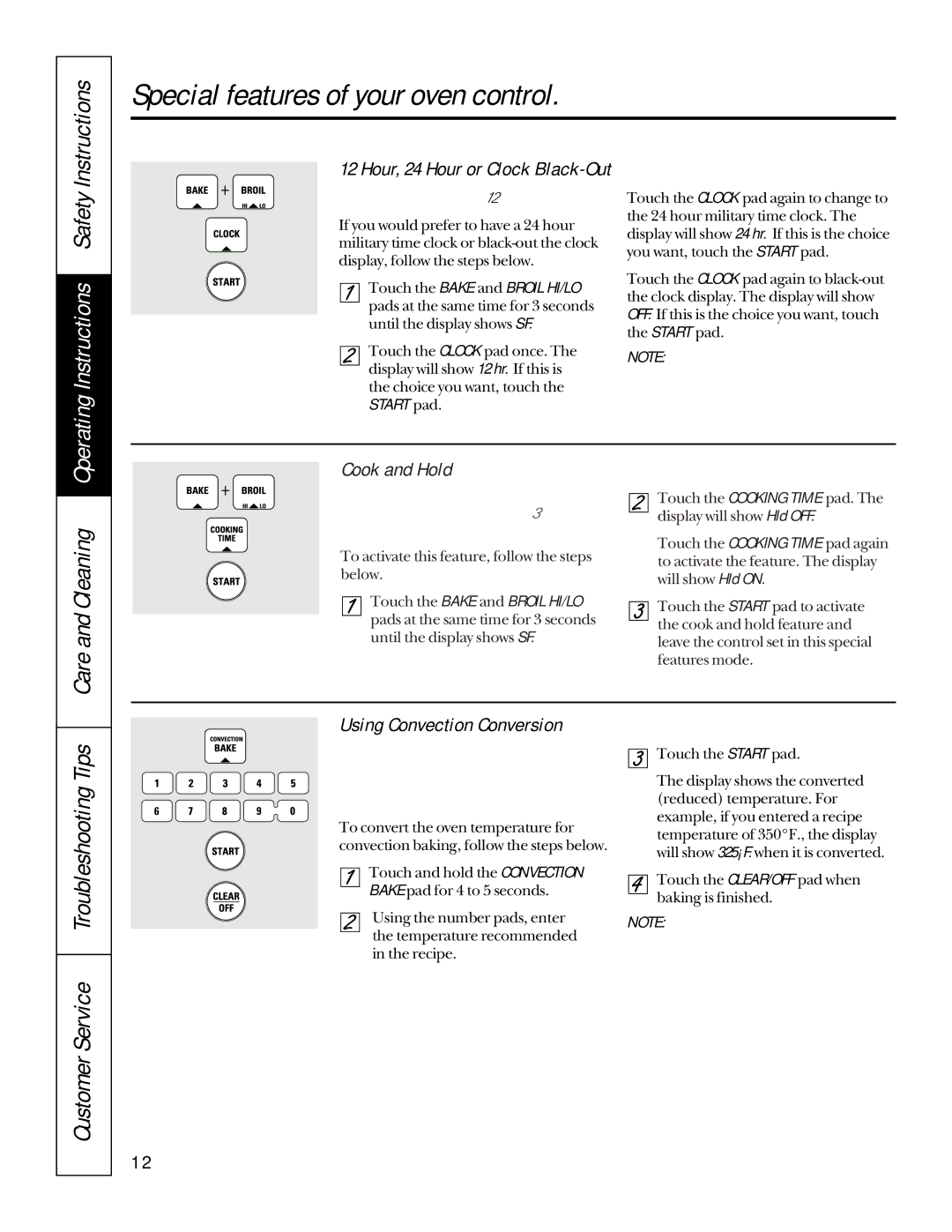 Sharp JBP85, JB940, JB960, JB965 Customer Service Troubleshooting Tips, Cook and Hold, Using Convection Conversion 