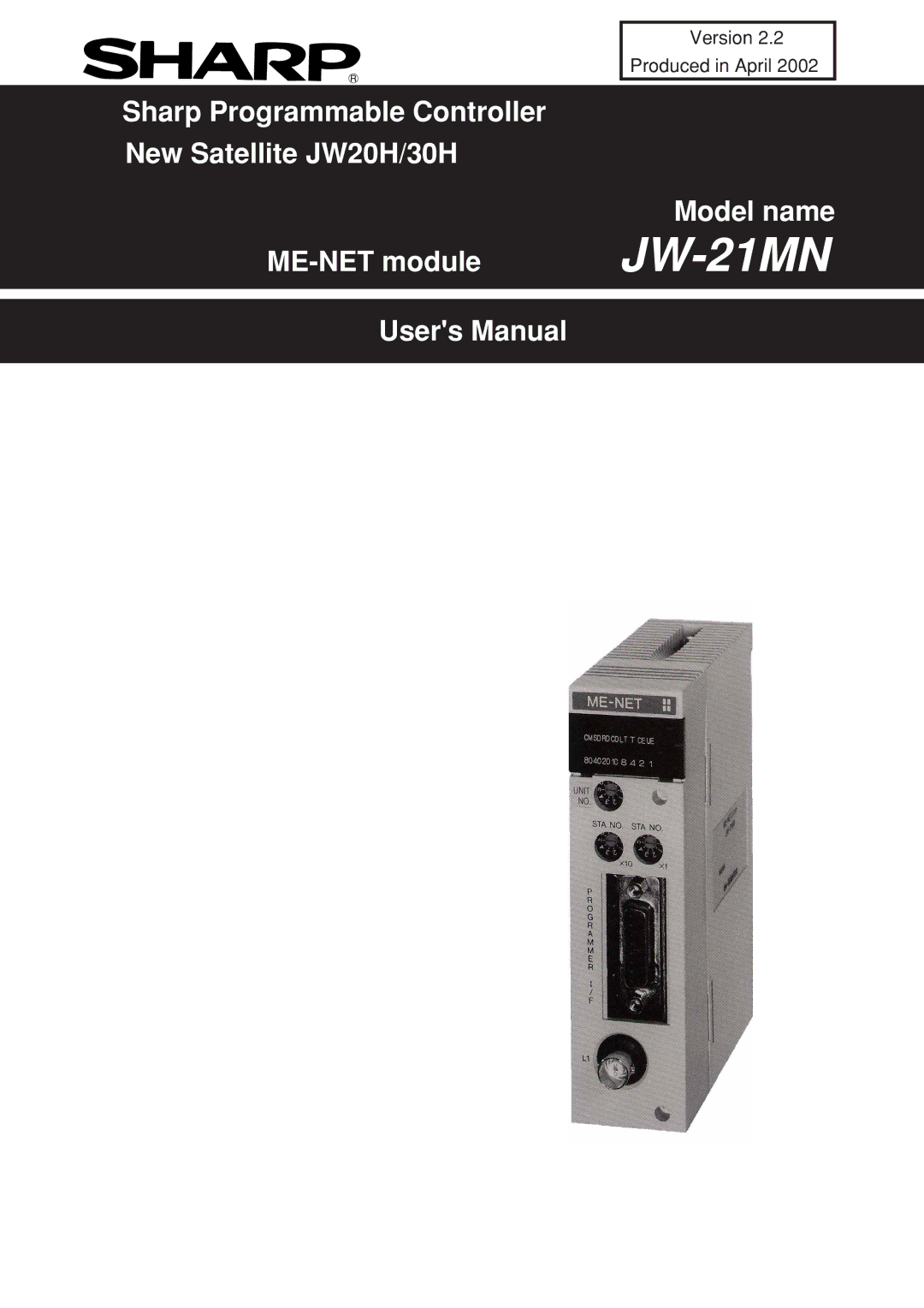 Sharp JW-21MN manual 