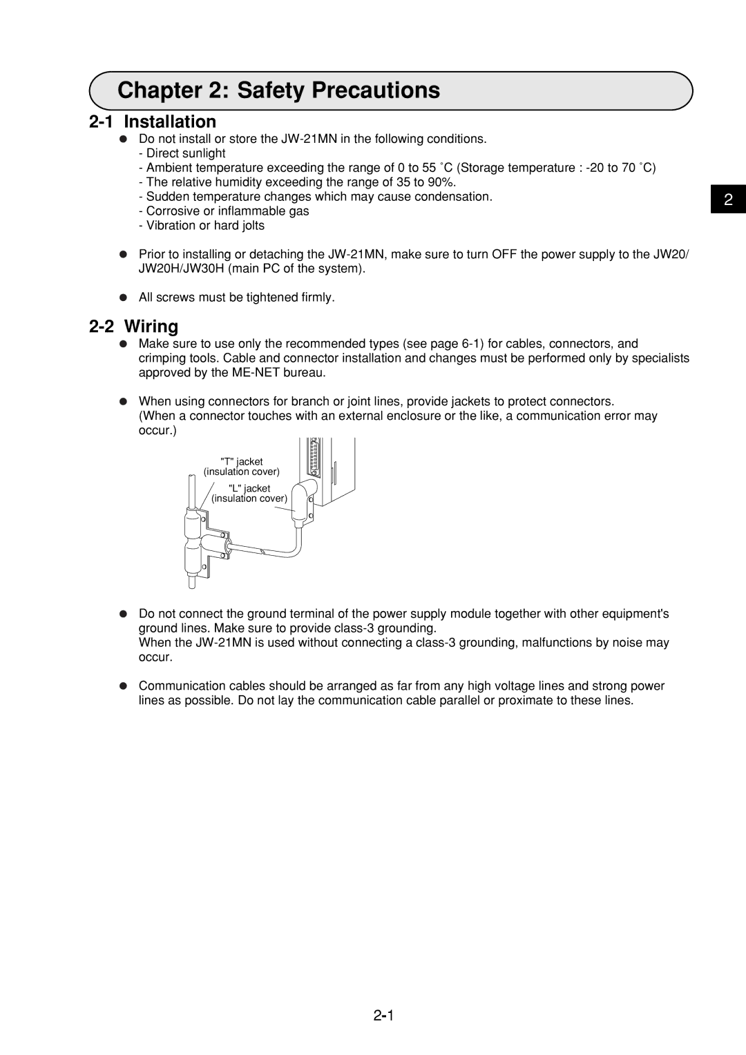 Sharp JW-21MN manual Installation, Wiring 