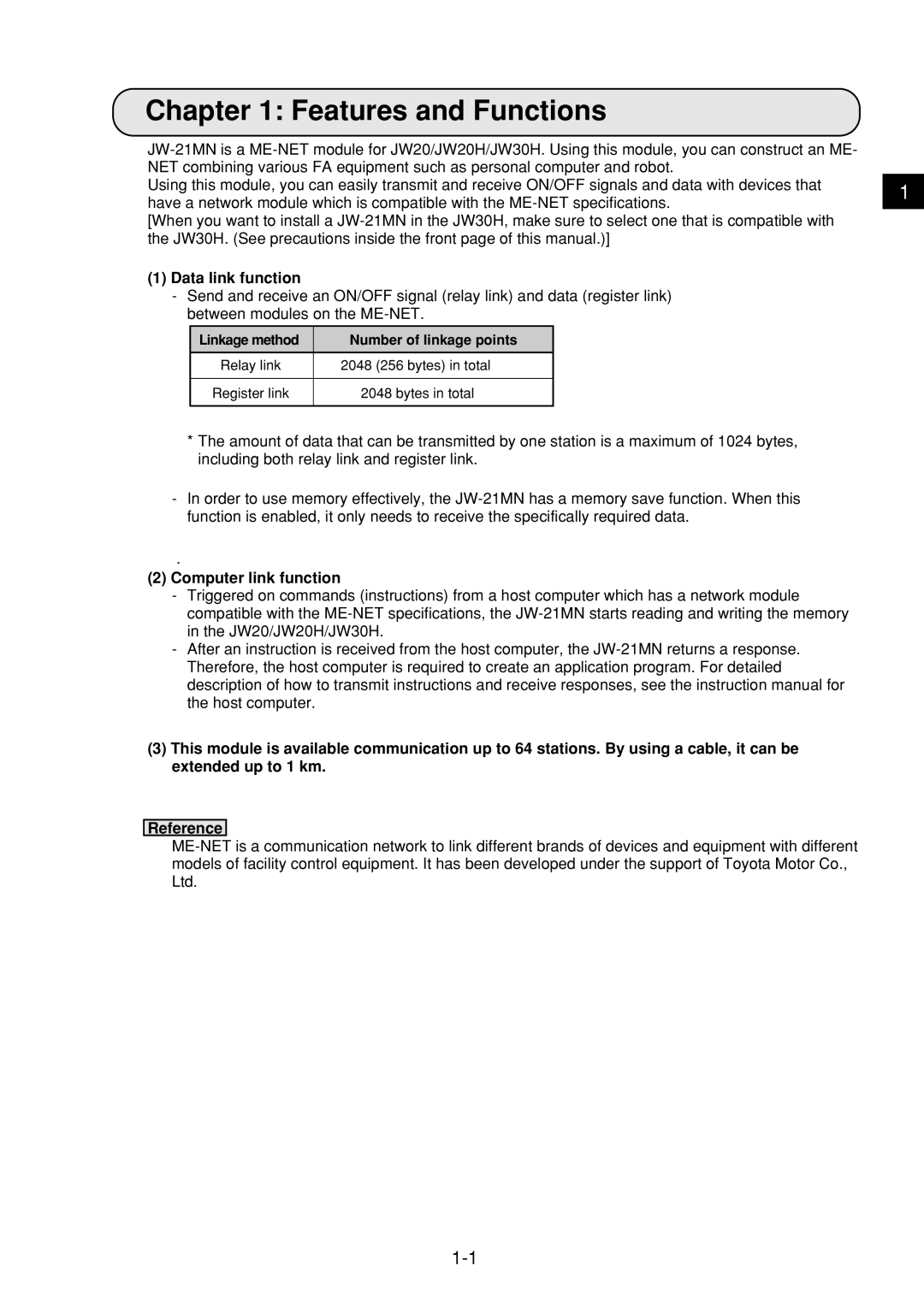 Sharp JW-21MN manual Features and Functions, Data link function, Computer link function 