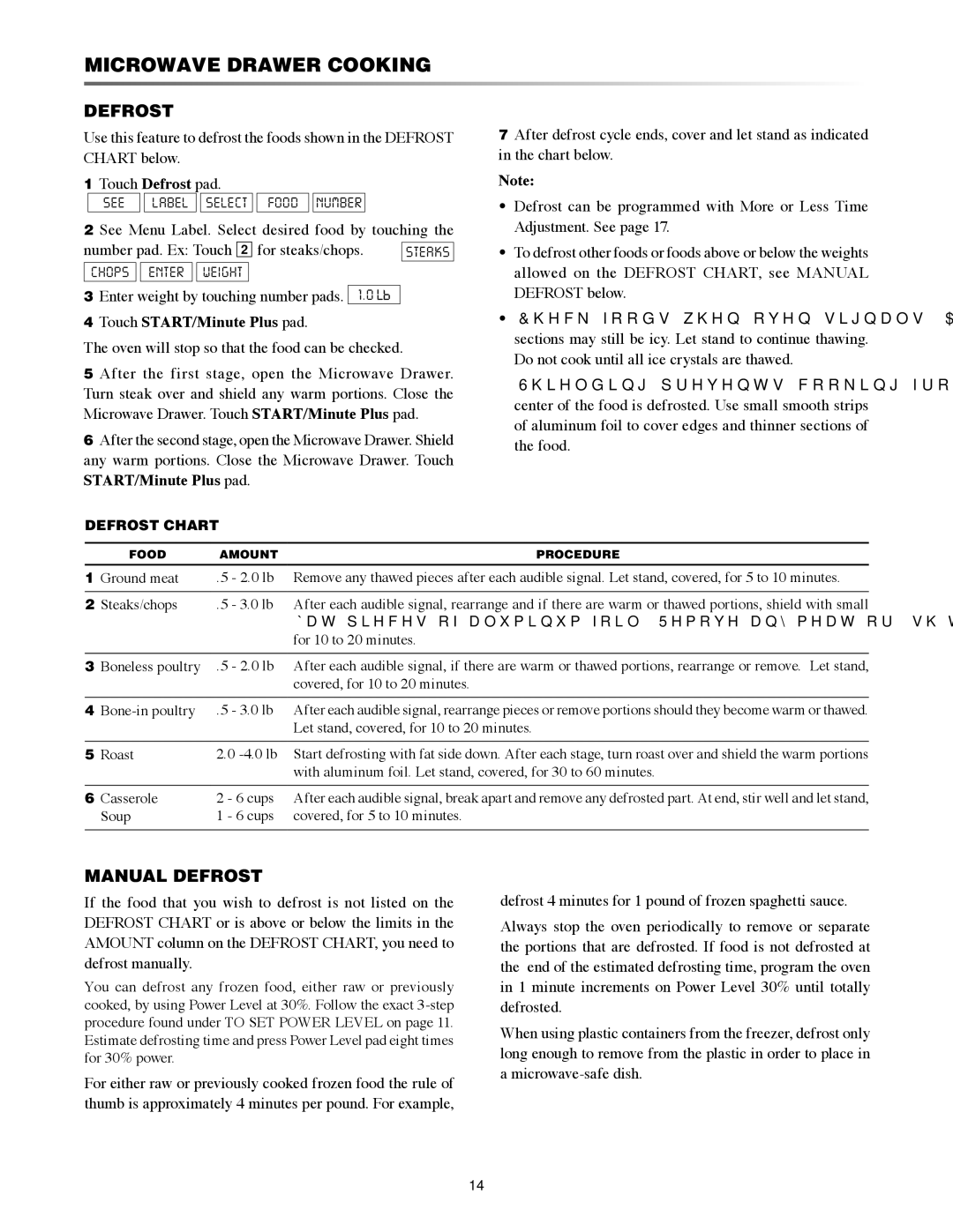 Sharp KB6524PW, KB6525PW, KB-6525PS, KB6525PK, KB-6524PS, KB6524PK operation manual Manual Defrost 