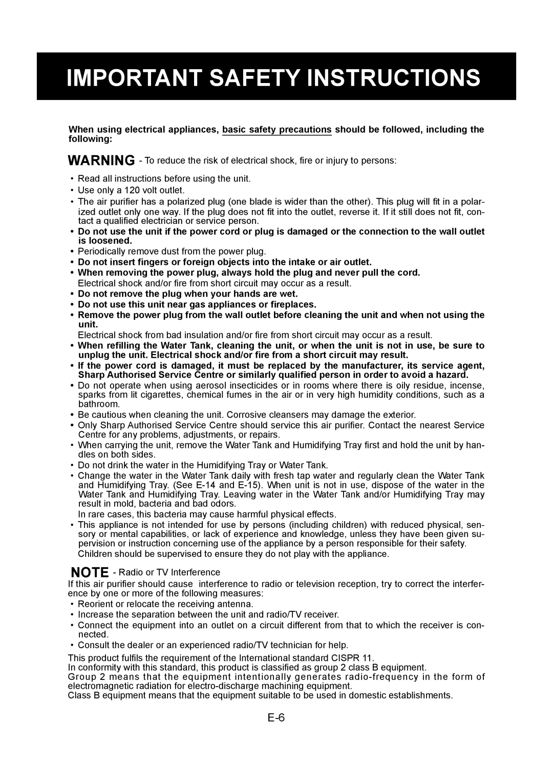 Sharp KC-830U operation manual Important Safety Instructions 