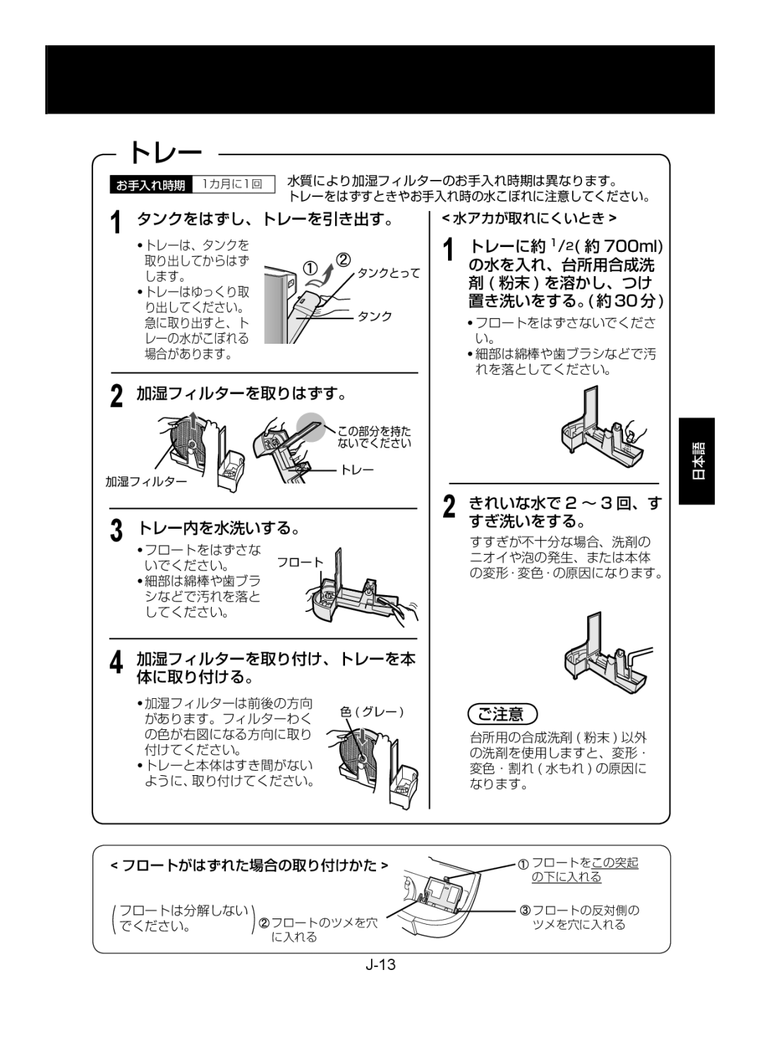 Sharp KC-850EK, KC-860EK operation manual トレー 