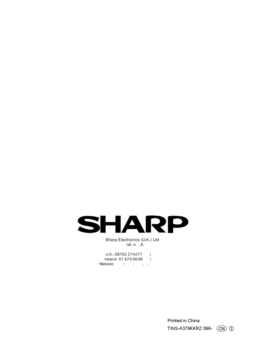 Sharp KC-860EK, KC-850EK operation manual TINS-A379KKRZ 09K- CN 