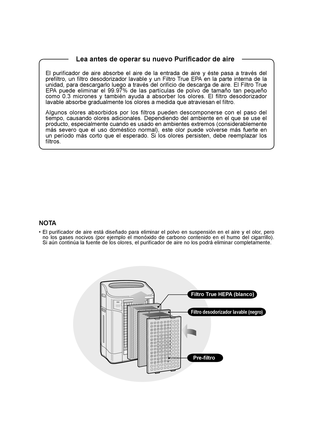 Sharp KC-860U operation manual Lea antes de operar su nuevo Puriﬁcador de aire 