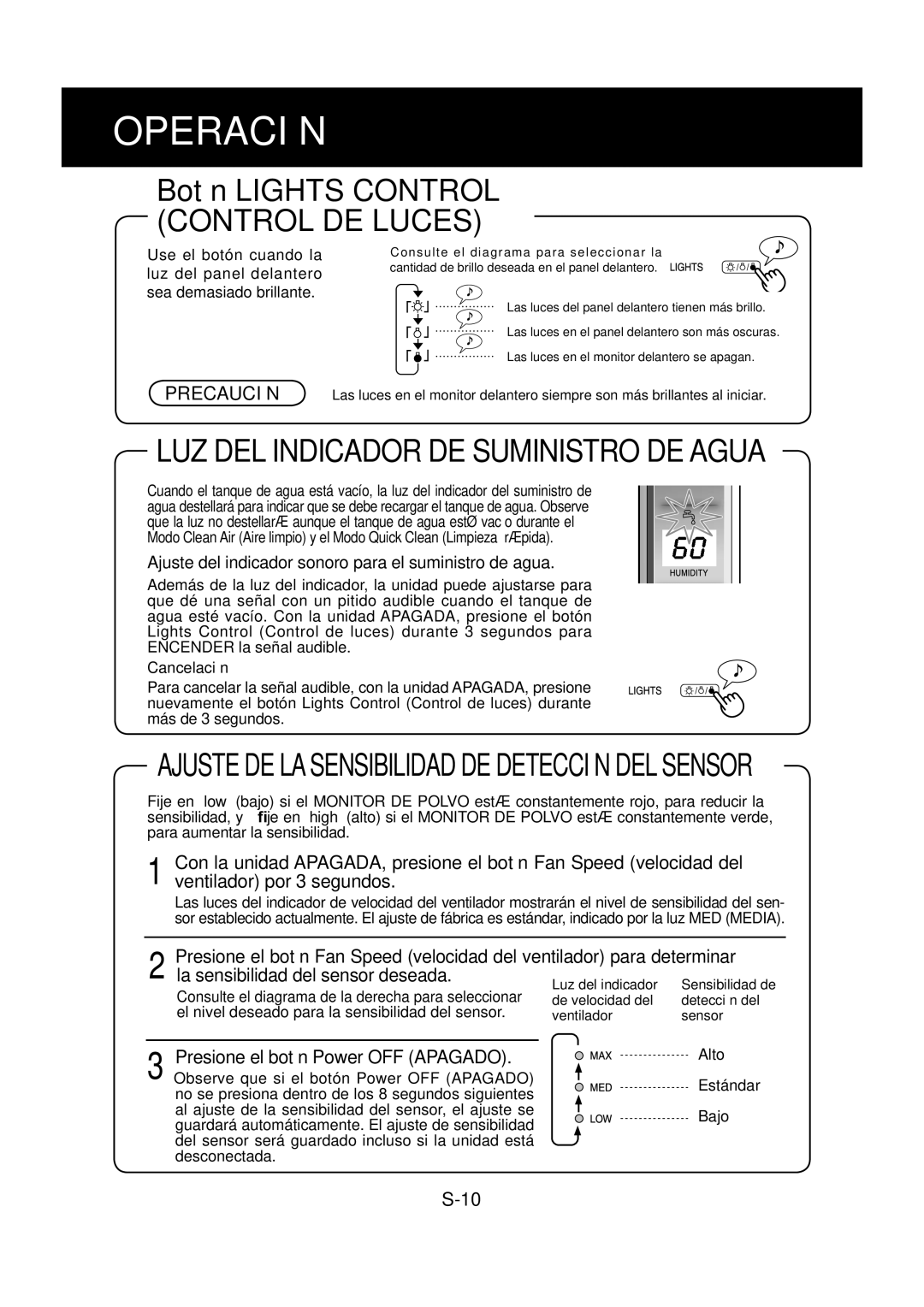 Sharp KC-860U operation manual Operación, Cancelación 